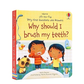 หนังสือบอร์ดบุ้ค Usborne Lift The Flap Very First Questions and Answers Collection Why should I brush my teeth?