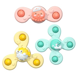 ⭐SHOW✨Montessori Kid Spin Top Bath Toys Children Bathing Spinner Suction Cup Toy