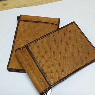 +ostrich skin clip money super grade beige1pcs