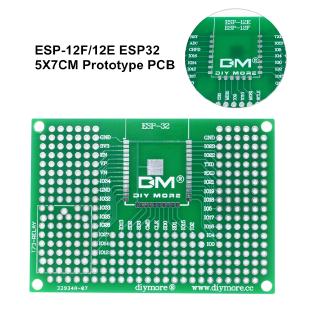 Diymore เบรดบอร์ด Pcb สําหรับรีเลย์ Esp8266 Esp-12E Esp-12F Esp32 Esp-32S (5X7 ซม.)