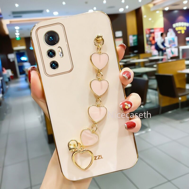 New เคส Xiaomi 12 Pro Redmi Note 11S 11 Pro 5G 4G Straight Edge Phone Case เคสโทรศัพท Phone Soft Back Cover with Love Bracelet Easy To Carry #8