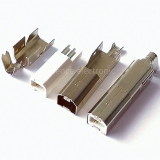 ปลั๊กซ็อกเก็ตเชื่อมต่อบัดกรี USB 2.0 Type-B 4-Pins Male สําหรับ DIY 10 ชิ้น