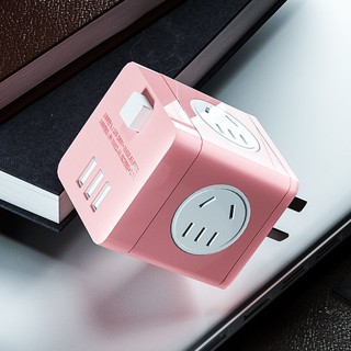 □ปลั๊กตัวแปลงซ็อกเก็ต Cube มีรูพรุนพร้อมช่องชาร์จ USB แผงซ็อกเก็ตอเนกประสงค์อเนกประสงค์พร้อมสวิตช์สำหรับใช้ในครัวเรือน