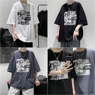 เสื้อยืด Oversize ผ้าCotton 100% แฟชั่นสไตล์เกาหลี T-Shirt โอเวอร์ไซส์ สกรีนลายสวยงาม พร้อมส่งสามารถปรับแต่งได้