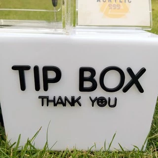 โปรแรง!!! TIP BOX สีขาวมี 3 แบบ กล่องอะคริลิค tipbox กล่อง tip box กล่องทำช่องใส่เงิน