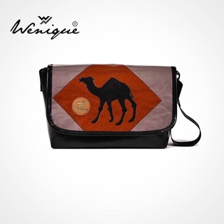 Brown camel messenger bag กระเป๋าสะพายข้าง ลายอูฐ ขนาด 34*21*11 ซม. (C007)