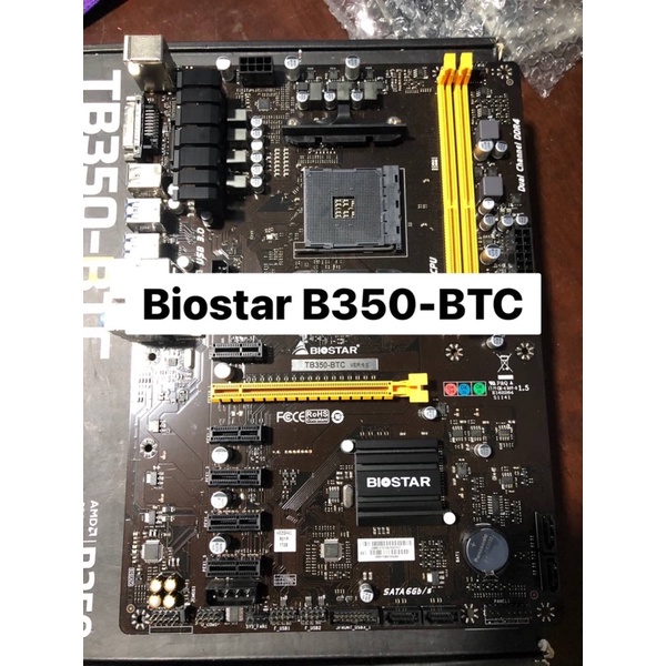 เมนบอร์ดมือสอง Biostar TB350-BTC และซีพียู Ryzen 3-1200