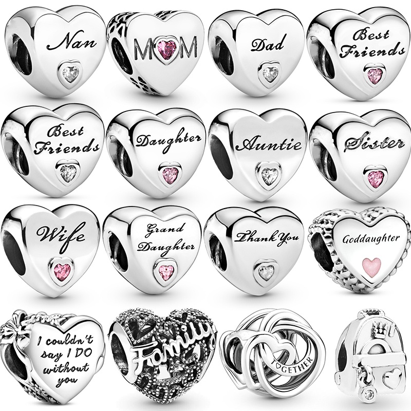 เครื่องประดับ สร้อยคอ สร้อยข้อมือ จี้ลูกปัด รูปหัวใจ สีเงิน แบบดั้งเดิม สําหรับผู้หญิง และผู้ชาย