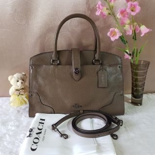 กระเป๋า Coach Mercer Satchel 30 in Grain Leather 37575 DARK GUNMETAL FATIGUE