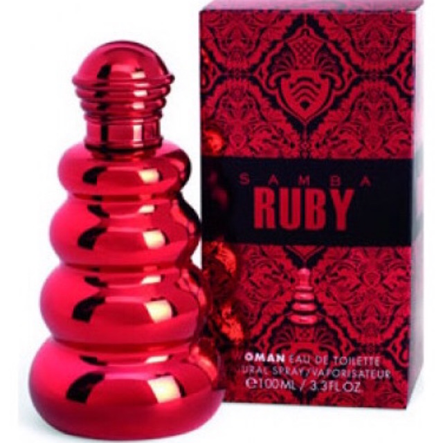 น้ำหอม Samba ” RUBY ” for woman  EDP. Spray 100 ml.ใหม่ล่าสุด กลิ่นหอมหวาน สดใส น่ารัก มีเสน่ห์ ประทับใจหนุ่มๆ – โปรปัง