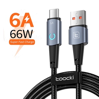 สายชาร์จ USB Type C 66W 6A 2.4A Micro Data Line USB-L พร้อมไฟ LED