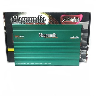 เพาเวอร์แอมป์ติดรถยนต์แรงๆดีๆ MAGNUMDIO รุ่น MGN-20.1 CLASS D 2000w.MAX สีเขียว