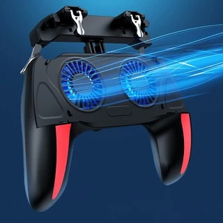 H10 Gamepad พัดลมคู่ Power Bank 2500/5000mAh พร้อมปุ่มยิง PUBG / Free Fire จอยเกม จอยเกมส์ จอยเกมส์มือถือ จอยเกมส์