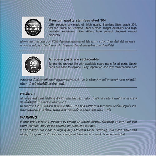 VRH ตะแกรงเอนกประสงค์ แบบติดผนัง ขนาด 120x300x75 มม. รหัส HW102-W102 - รูปที่ 4