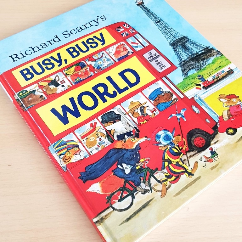 [หนังสือ เด็ก] Richard Scarry's Busy, Busy World ปกแข็ง ของแท้ ความรู้ 33ประเทศในโลก BRAND NEW