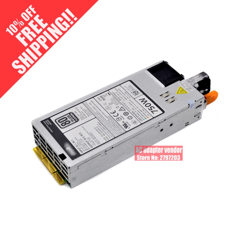 สําหรับเซิร์ฟเวอร์ DELL R720 XD R620 T620 แหล่งจ่ายไฟ 750W 5NF18 6W2PW 9PXCV