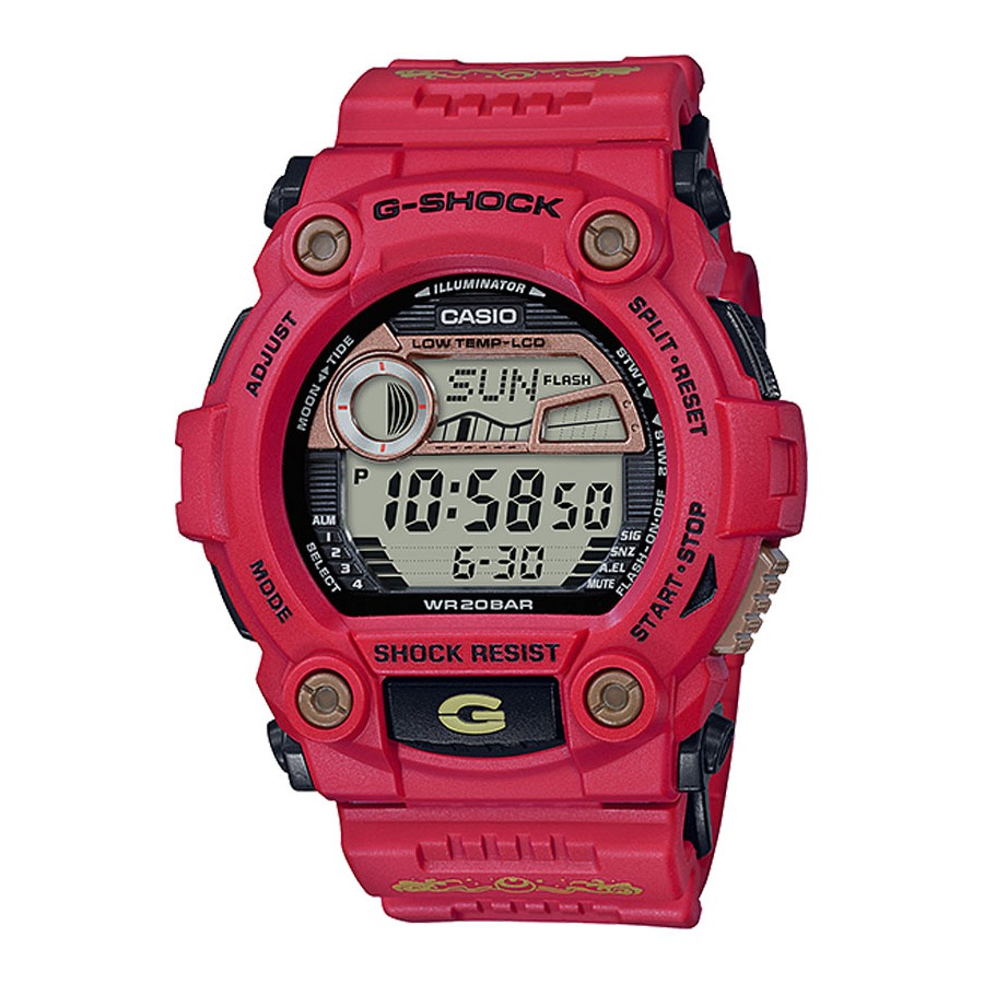 Casio G-Shock นาฬิกาข้อมือผู้ชาย สายเรซิ่น รุ่น G-7900SLG-4 SHICHI FUKU JIN LIMITED EDITION - สีแดง