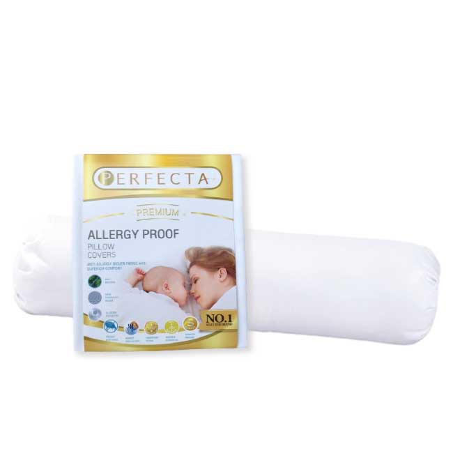 ปลอกหมอนข้างกลมกันไรฝุ่น Perfecta รุ่น Premium ผ้ากันไรฝุ่น ส่งด่วน มีงานวิจัยรองรับ กันได้จริง