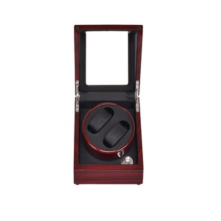 Watch Winder กล่องหมุนนาฬิกา ออโตเมติก แบบอโตเมติก 2 เรือน สีน้ำตาลลายไม้/สีดำ