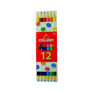 สีไม้ยาว 2หัว 12 สี ตรา Colleen No.787 Coloured Pencils