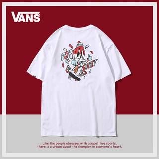 [S-5XL] Vans Vance เสื้อยืดแขนสั้น ผ้าฝ้าย ทรงหลวม ลายการ์ตูน สไตล์เกาหลี สําหรับผู้ชาย และผู้หญิง