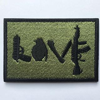 Weapons  Love Patch Pistol Saber Machine Rifle Army Military Tactical Badge Emblem Patch