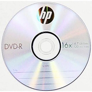 แผ่นดีวีดี DVD-R HP 16X 4.7GB 120 นาที  1 หลอด บรรจุ 50 แผ่น ใช้ในการบันทึกข้อมูลเท่านั้น อ่าน-เขียน ไม่สามารถลบได้