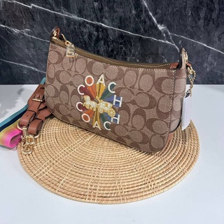 COACH JES BAGUETTE IN SIGNATURE CANVAS WITH COACH RADIAL RAINBOW COACH C6817