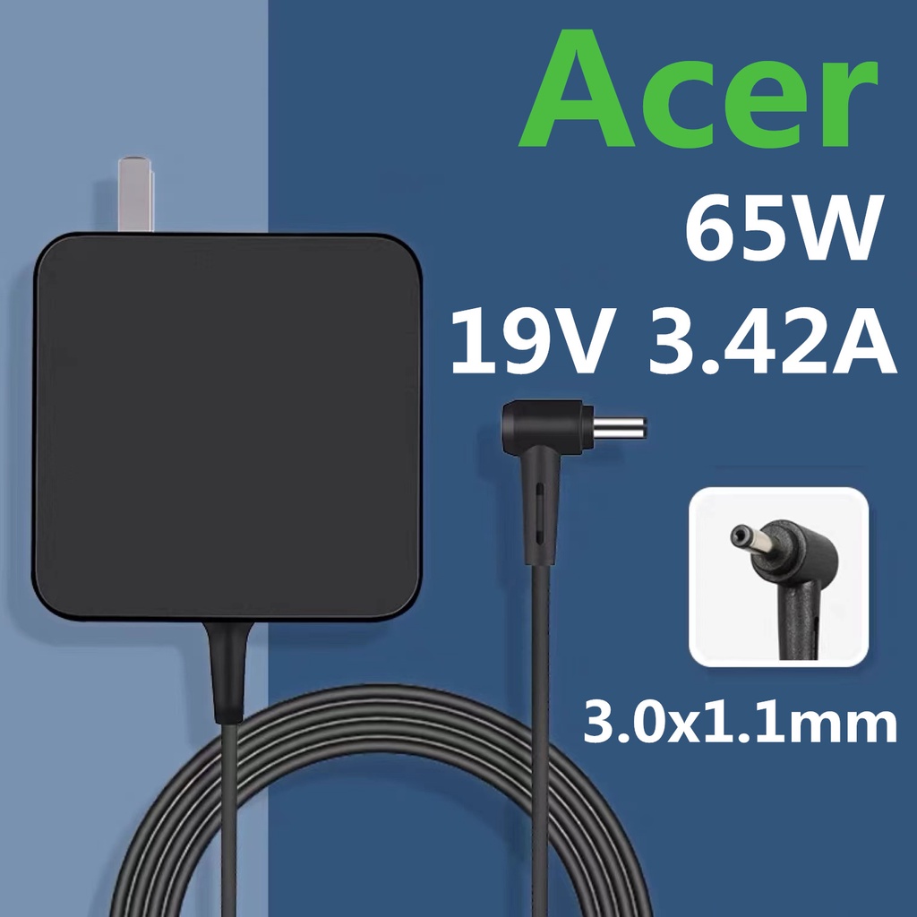 Acer ตลับ 65W 19v 3.42a 3.0 * 1.1 mm อะแดปเตอร์ ชาร์จไฟ โน๊ตบุ๊ค Spin Swift Notebook Adapter Charger Swift 3 SF314-52