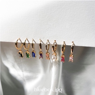 crystal earring💎 8 color ต่างหูห่วงใส่ติดหูพอดีใส่ง่ายใส่สบายคนแพ้ง่ายใส่ได้ - Bluebox.jpg