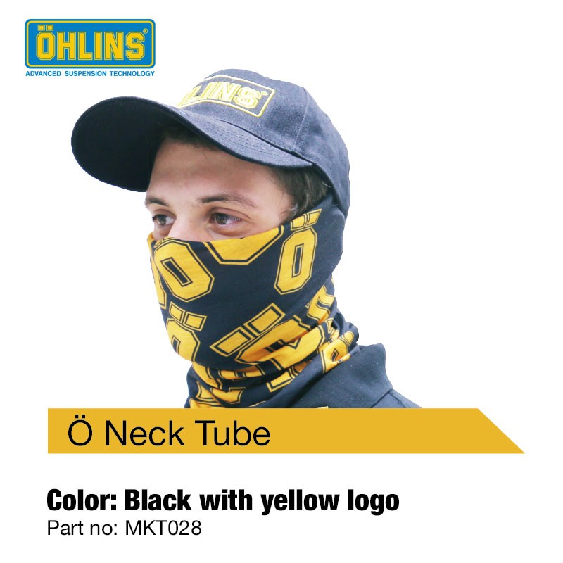 Ohlins ผ้าบัฟ Microfiber 100% สีดำ ลายโลโก้ Ö สีเหลือง ของแท้ลิขสิทธิ์ (MKT028)