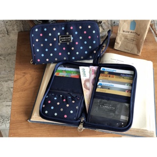 👝กระเป๋าสตางค์ใบยาวผ้าแคนวาสพื้นกรมท่าลายจุด