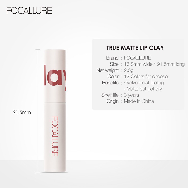 Focallure ลิปสติก เนื้อแมตต์กํามะหยี่ ติดทน จูบไม่หลุด #7
