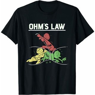 เสื้อยืด พิมพ์ลาย Ohms Law อิเล็กทรอนิกส์ แบบตลก สําหรับผู้ชายS-5XL