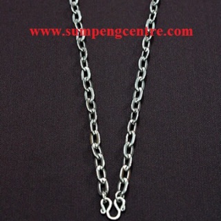 สร้อยสแตนเลสทับแบน เบอร์ 2: 16" - 30"(ครึ่งโหล Flat stainless necklace with holes no. 2: 16" - 30" (half a dozen)