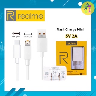 ชุดชาร์จREALME MICRO &amp; TypeC 5V-2A อุปกรณ์ชาร์จrealme ของแท้ ใช้ได้กับ เรียวมี​ ​ทุกรุ่น ชาร์จดี ไฟเต็ม ชาร์จเต็มแอมป์