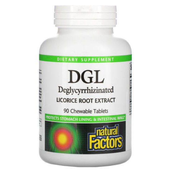 (พร้อมส่ง)Natural Factors, DGL, Deglycyrrhizinated Licorice Root Extract [ 90 Chewable Tablets ] now