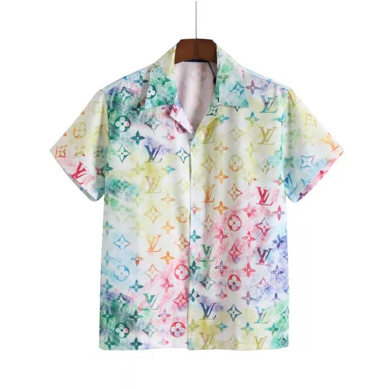 Love เสื้อเชิ้ตแขนสั้น พิมพ์ลายดิจิตอล สําหรับผู้ชาย และผู้หญิง
