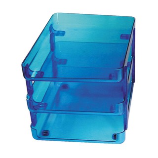 ถาดเอกสารพลาสติก 3 ชั้น สีฟ้าใส ออร์ก้า S3-N/3-Tier Plastic Document Tray Blue Clear ORCA S3-N