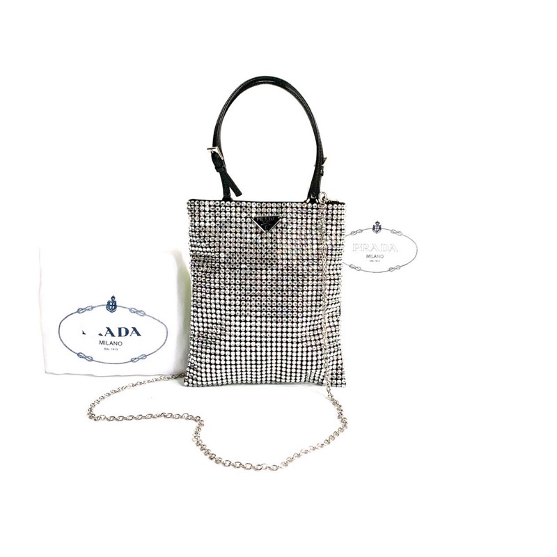 (Like new) Prada crystal tote bag