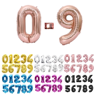 32/40 Inches Rose Gold Number Foil Balloons /  Number Air Balloons for Birthday Wedding Anniversary Party Decor