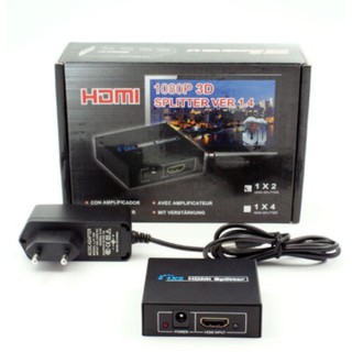 HDMI SPLITTER 1080P 3D VER 1.4 ตัวแยก HDMI 1 IN 2 OUT (เช้า 1 ออก 2 ) เครื่องขยายสัญญาณภาพและเสียง ทำงานร่วมกับ PS3/XBOX