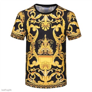 ✹✜☜VERSACE ผู้ชายและผู้หญิงแฟชั่นลำลองเสื้อยืดแขนสั้น