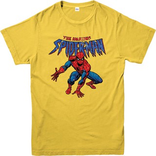 [COD]เสื้อยืดแขนสั้น พิมพ์ลายการ์ตูน Spiderman The Amazing Spiderman แฟชั่นสําหรับผู้ชายS-5XL