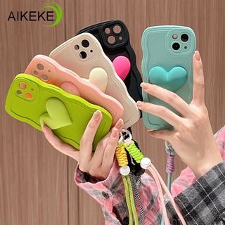 เคสโทรศัพท์มือถือ ซิลิโคน ลายหัวใจ พร้อมสายคล้อง ปรับได้ สีแคนดี้ สําหรับ Samsung Galaxy A53 A22 A21s A30 A20 A20s A02s A02