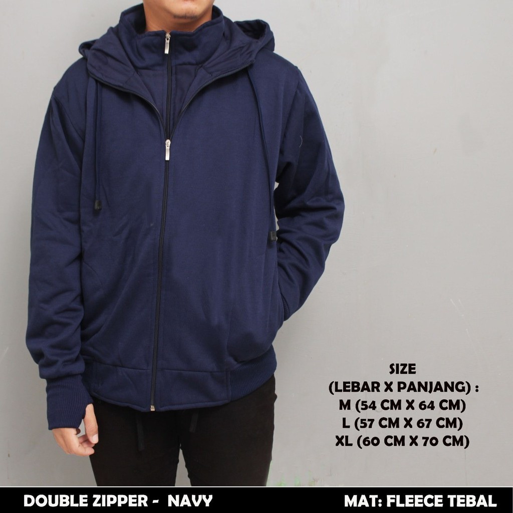PLAIN DOUBLE ZIPPER JACKET - PLAIN DOUBLE ZIPPER SWETER - DOUBLE ZIPPER JACKET - PLAIN HOODIE 02