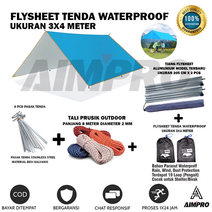 Aimpro Flysheet 3x4 4x3 เมตร กันน้ํา เบามาก