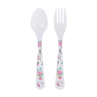 ชุดช้อนส้อมเมลามีน SUPERWARE KITTY ROSE GARDEN 2ชิ้น/ชุดMELAMINE CUTLERY SET SUPERWARE KITTY ROSE GARDEN 2PCS/SET