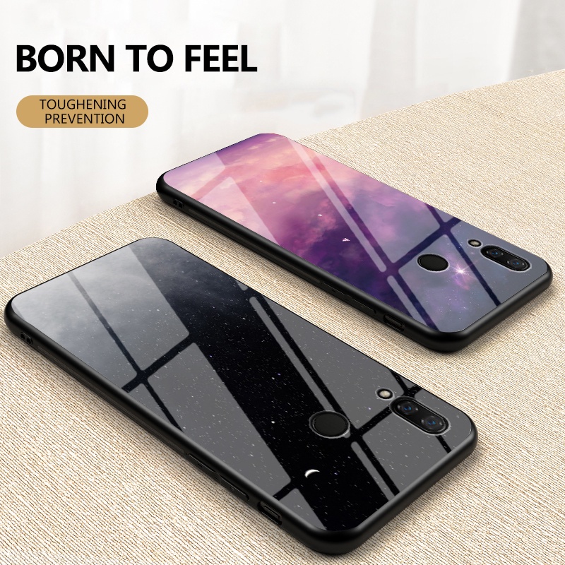 เคสโทรศัพท์ ชนิดกระจกแบบแข็ง ไล่ระดับสี สำหรับ Huawei Nova 3i 4 7 7i 8 Se Nova3i Nova4 Nova7se กรณีแก้ว เคสแข็งเคสปกแฟชั่น Glass Phone Case Cover