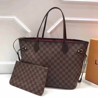 Louis Vuitton Neverfull MM Beige Damier- หนังออริจินัลไฮเอน เหมือนที่สุดดีที่สุด ระดับHi-End